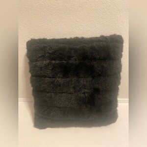 Lush Black Faux Fur Pillow